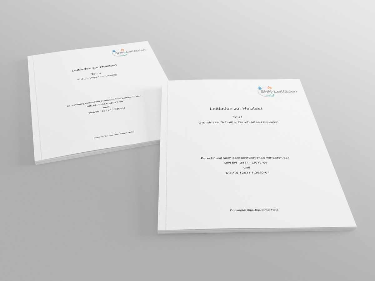 Titelseiten der Leitfäden zur Heizlastberechnung